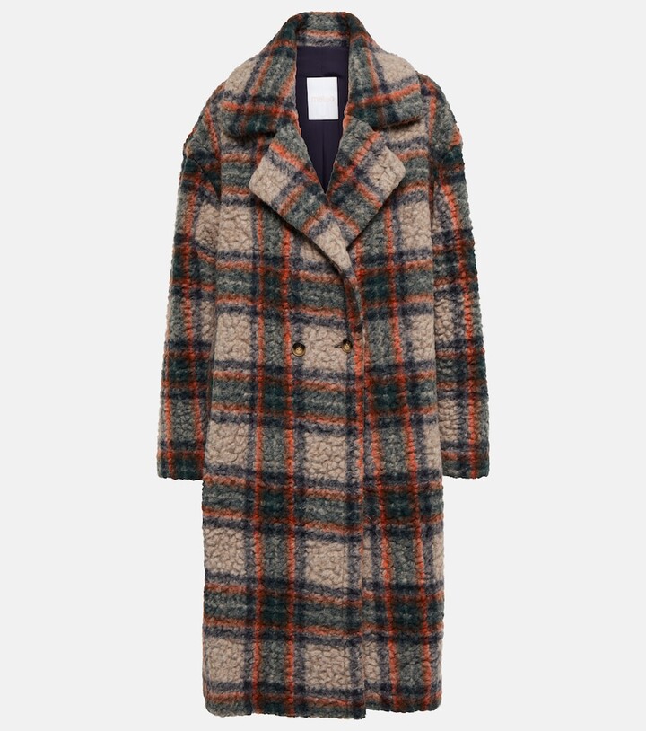 Yves Salomon Meteo checked wool-blend coat