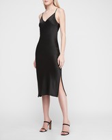Thumbnail for your product : Express Satin V-Neck Midi Slip Dress