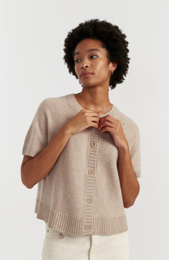 Chinti and Parker Women's Lightweight Wool-Cashmere Button-Front Tee