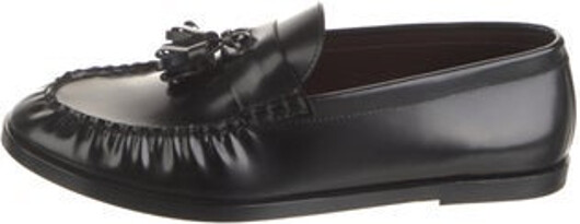 The Row Calfskin Loafers Black Round-Toes with Tassel Accents Includes Box & Dust Bag Designer