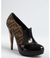 Thumbnail for your product : Fendi black zucca canvas and leather cone heel platforms