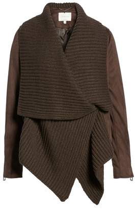 Lucky Brand Faux Suede & Knit Jacket