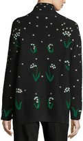 Thumbnail for your product : Valentino Lily of the Valley Hand-Embroidered Virgin Wool Cardigan