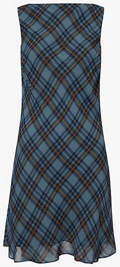 Reformation Womens Slate Plaid Dale Plaid-Check Woven Mini Dress M