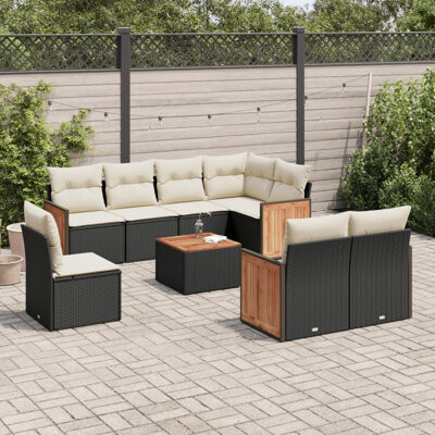 VidaXL Garden Sofa Set PE Rattan 9 Piece Set Modular