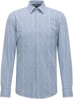 Thumbnail for your product : HUGO BOSS Slim-fit shirt in herringbone-print performance-stretch jersey