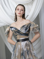 Thumbnail for your product : Tony Ward Off Shoulder Multi Midi Dress