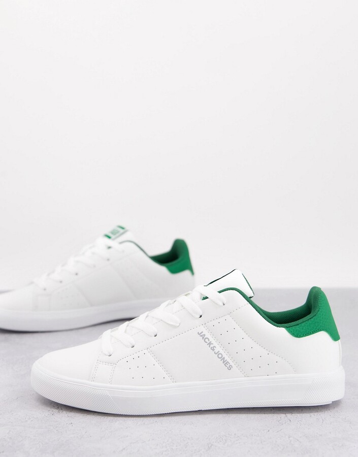 Jack and Jones sneakers in white/green - ShopStyle