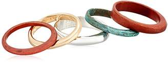 Robert Lee Morris Color Gestures Sculptural Mixed Colored Patina and Two Tone Stackable Ring, Size 7.5