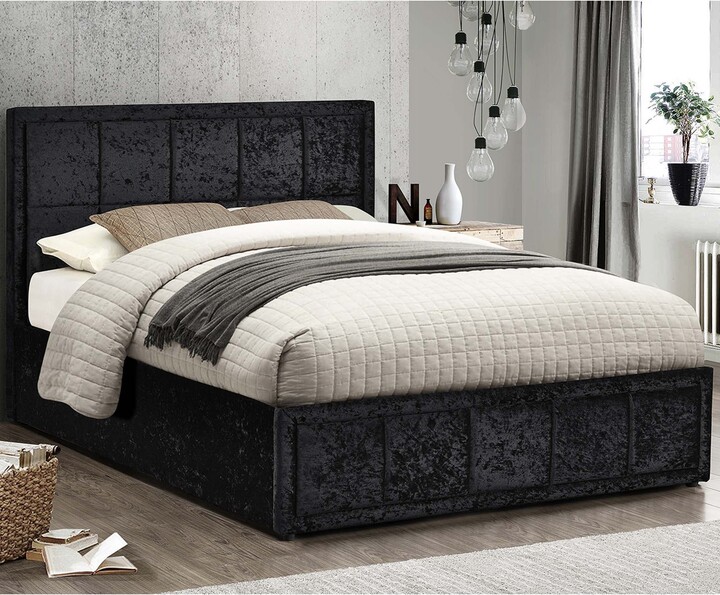 Dunelm Hannover Crushed Velvet Ottoman Bed Black ShopStyle