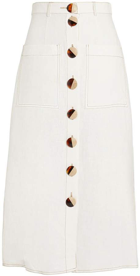 nicholas button front skirt