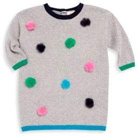 Catimini Little Girl's Pom Pom Knit Sweater - Grey - Size 3