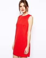 Thumbnail for your product : ASOS '60s Shift Dress In Rib Texture - Red