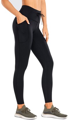 CRZ YOGA Women's Naked Feeling Yoga Pants 25 Inches - High Waisted  Drawstring Workout Leggings with Pockets Black 6 - ShopStyle Activewear  Trousers
