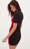 Thumbnail for your product : PrettyLittleThing Black Motocross Ring Pull Dress