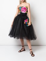 Thumbnail for your product : Carolina Herrera Strapless Floral-Embroidered Dress