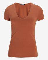 Thumbnail for your product : Express Body Contour Double Layer V-Neck Tee