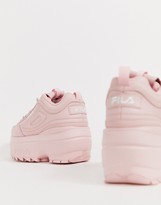 Thumbnail for your product : Fila Disruptor II platform wedge trainers in pink exclusive to ASOS