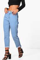 Thumbnail for your product : boohoo Petite Nadia Contrast Panel Step Hem Jean