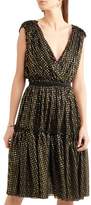 Thumbnail for your product : Stella McCartney Belted Metallic Fil Coupe Silk-blend Dress