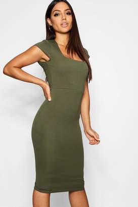 boohoo NEW Womens Square Neck Midi Dress in Polyester