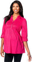 Thumbnail for your product : Motherhood Maternity Tab-Sleeve Pleated Blouse