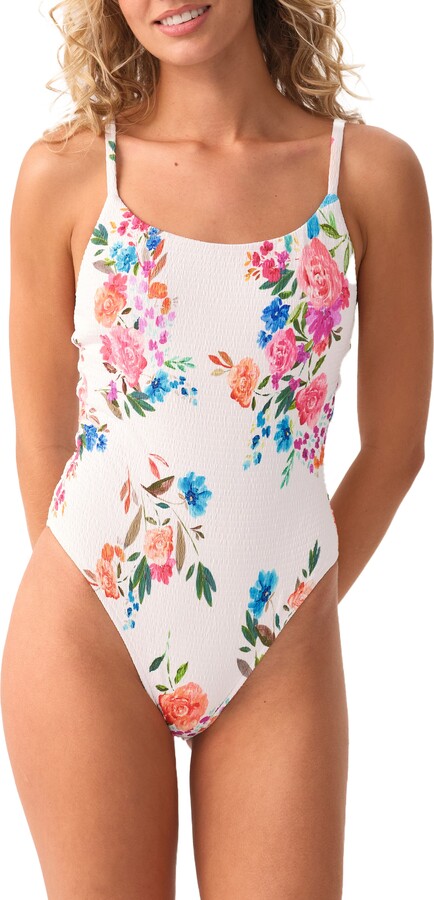PQ Swim Smocked Elodie One-Piece Swimsuit
