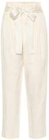 Thumbnail for your product : Brunello Cucinelli High-waisted cotton and linen pants