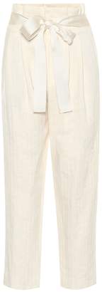 Brunello Cucinelli High-waisted cotton and linen pants