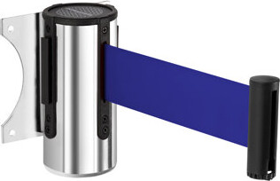DuraSteel Retractable Wall Mount Caution Belt - 9.2 Ft. Blue Belt