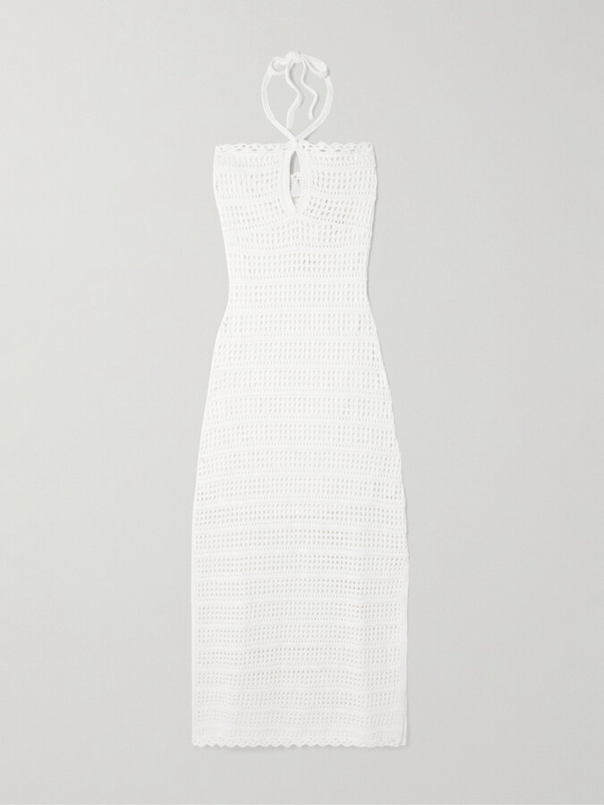 SIMKHAI - Cutout Crocheted Cotton-blend Halterneck Maxi Dress - Ivory