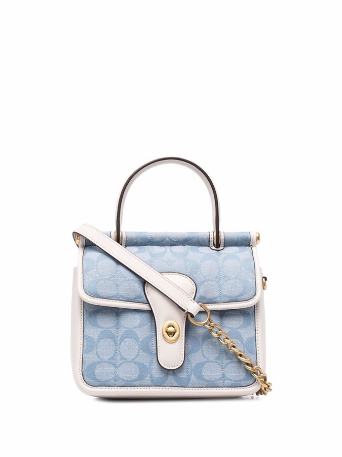 coach tote bolsa blue