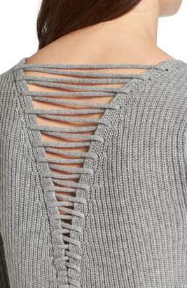 BP Lace-Up Back Sweater