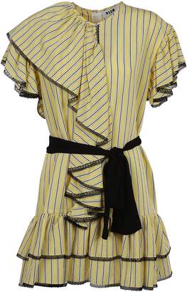 MSGM Striped Ruffle Dress