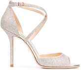Thumbnail for your product : Jimmy Choo Emsy 100mm glitter-embellished sandals