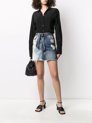 Givenchy Distressed Denim Mini Skirt