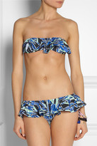 Thumbnail for your product : Kenzo Palm-print ruffled bandeau bikini