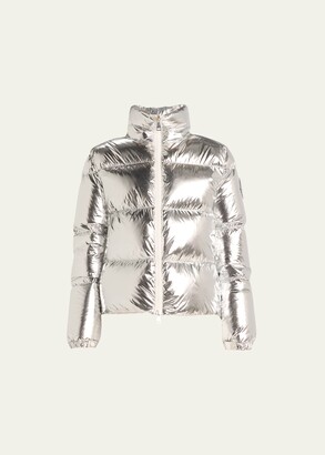 Megève Puffer Jacket Metallic Silver