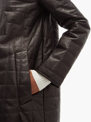 Bottega Veneta Leather Quilted Down Coat - Black