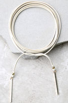 Thumbnail for your product : Lulus Renegade Gold and Ivory Wrap Necklace