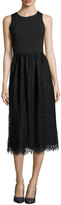 Thumbnail for your product : Shoshanna Sleeveless Lace Dress with Jersey Bodice