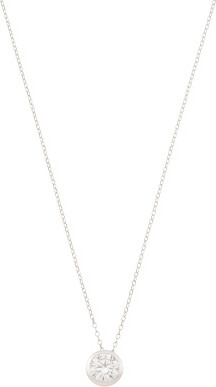 TJMAXX 14Kt White Gold Lab Grown Diamond Bezel Pendant Necklace, Diamond/Gold