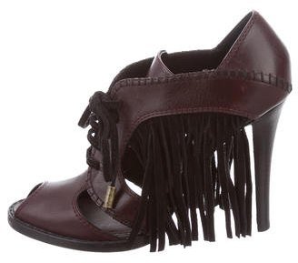 Louis Vuitton Leather Fringe-Accented Booties
