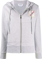 Thumbnail for your product : Thom Browne Patch-Detail Zip-Up Hoodie