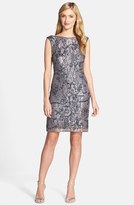 Thumbnail for your product : Pisarro Nights Sequin Lace Sheath Dress (Regular & Petite)