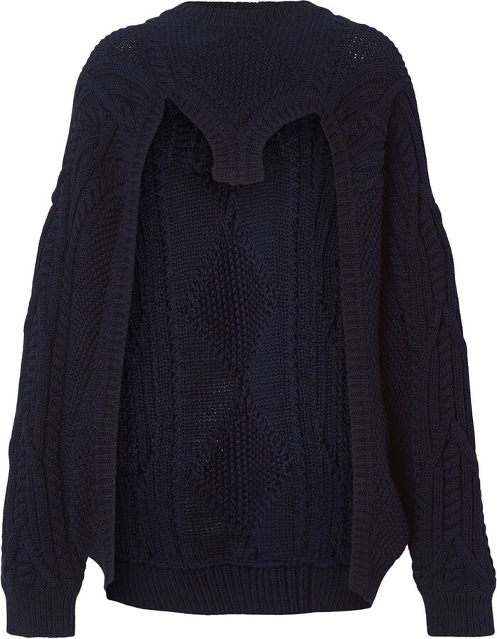 Burberry Cable-Knit Open-Front Jumper - ShopStyle Sweaters