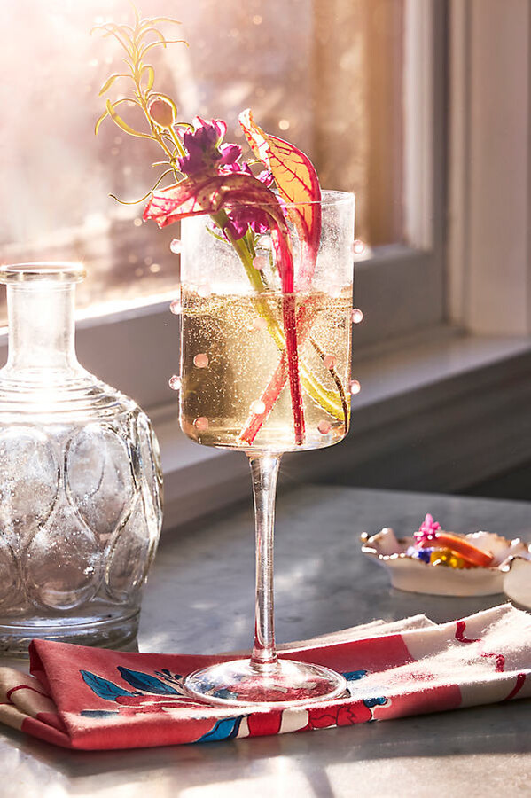 Pink Confetti Wine Glasses