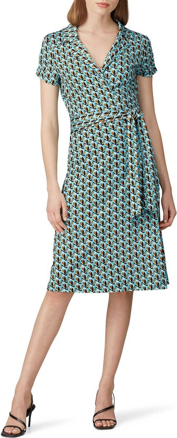 Julian Silk Jersey Wrap Dress In Multi