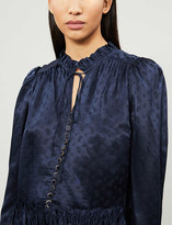 Thumbnail for your product : The Kooples Ruffle trim paisley satin top
