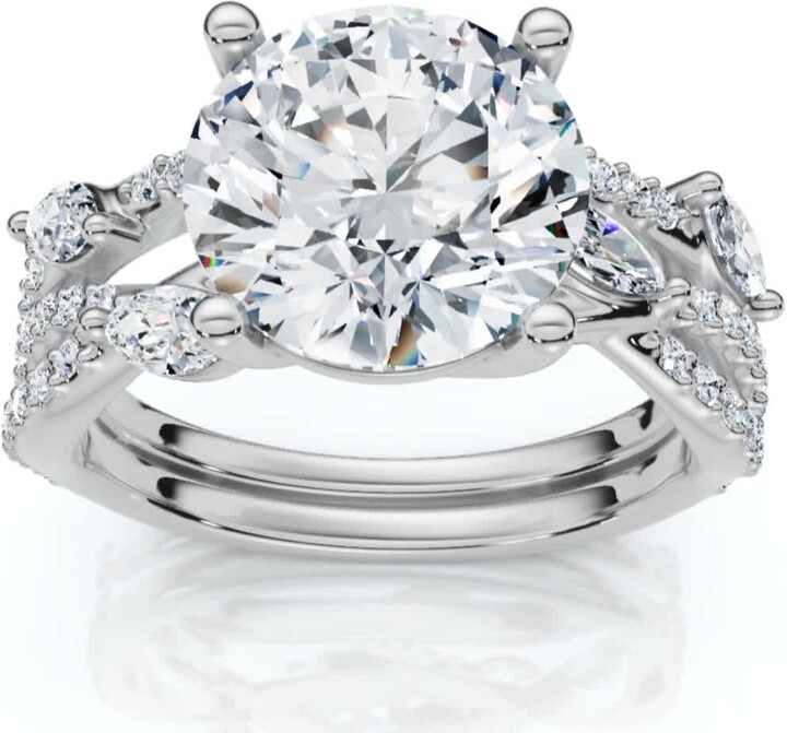Pompeii3 Certified 3 5/8Ct Diamond Engagement Wedding Ring Set 14k Gold Lab Grown
